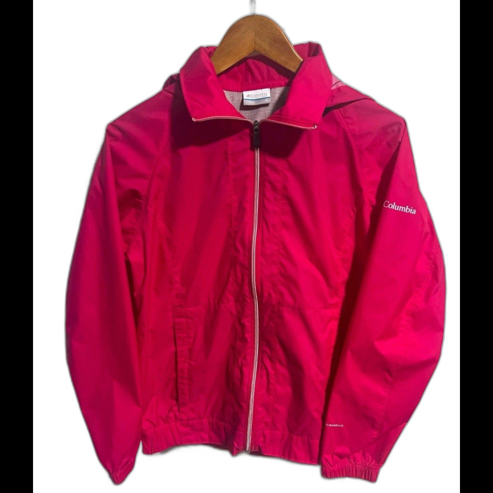 Columbia Omni Shield Rain Jacket Women Small Pink Lightweight Windbreaker